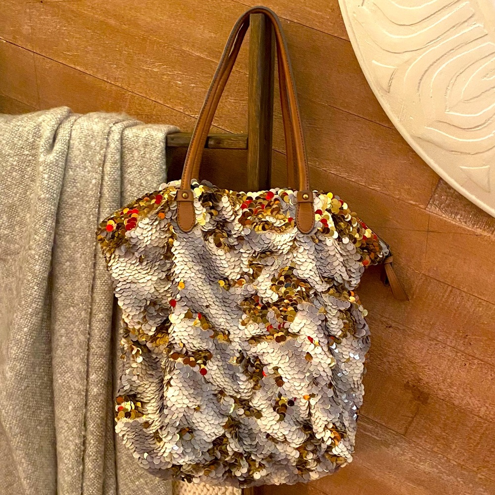 Anthropologie | Sequin Tote -Miss Albright